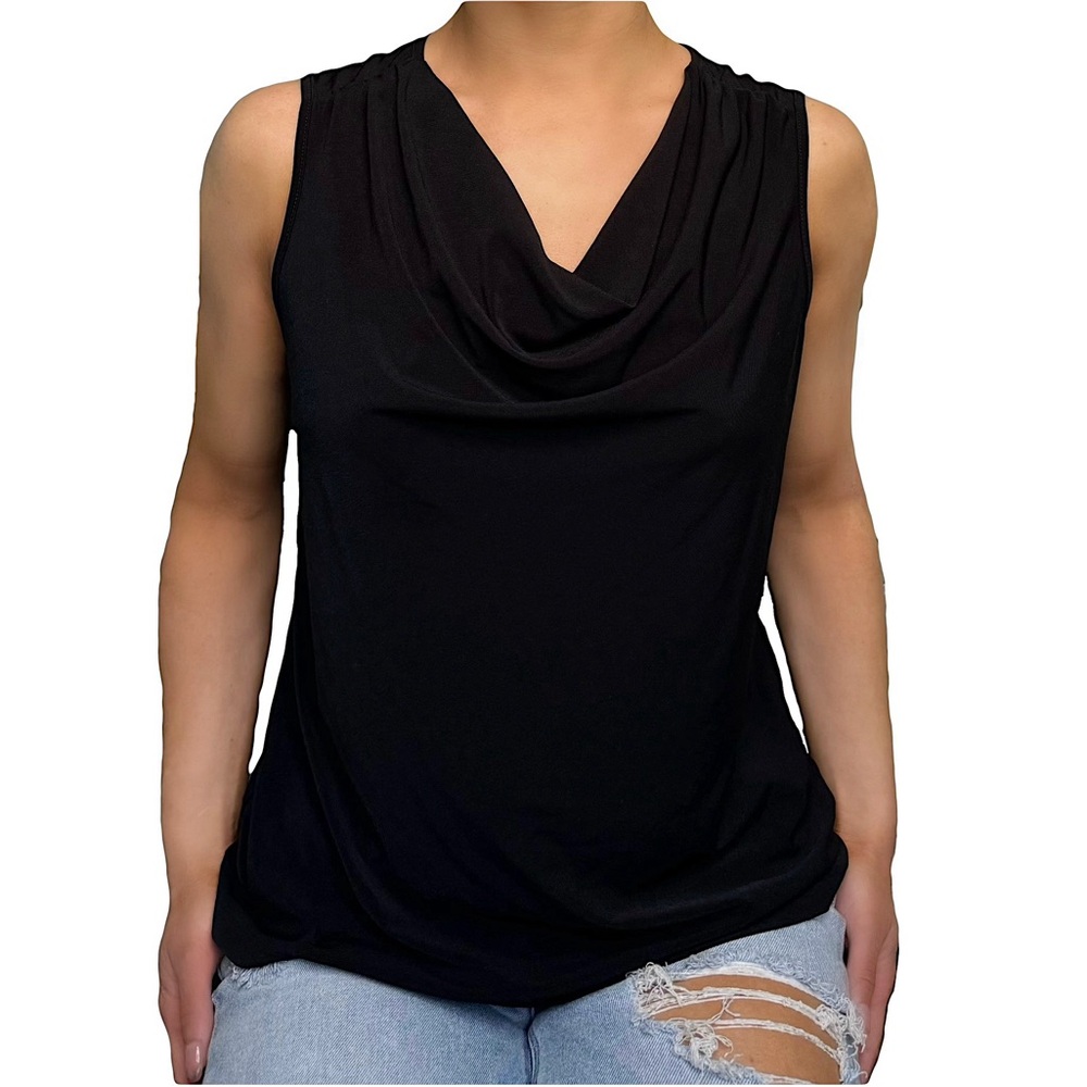 New York & Company Elegant Black Sleeveless Top (M/L)